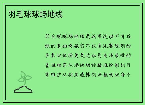 羽毛球球场地线